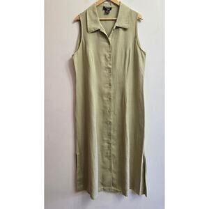 Style & Co Vtg Minimalist Coastal Staple Timeless Lagenlook Linen Midi Dress 18W